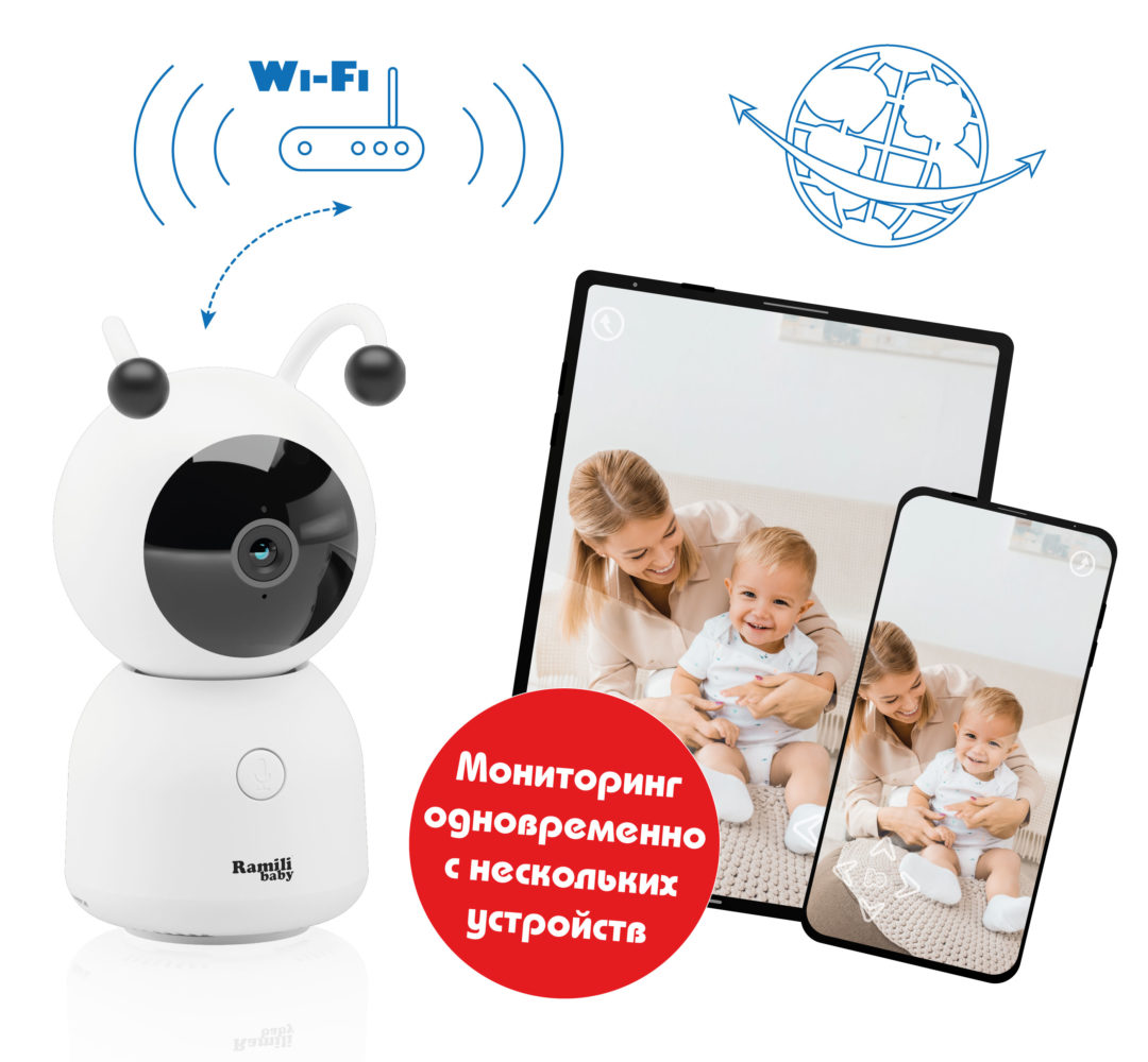 Wi-Fi 2K видеоняня Ramili Baby RV100C с креплением — купить в Москве в  магазине